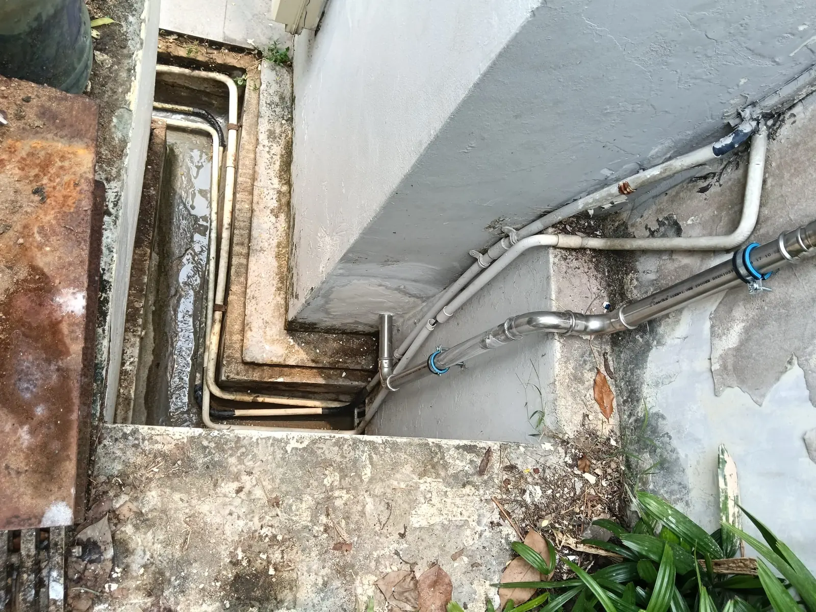 Stainless steel water piping installation at a property in Singapore