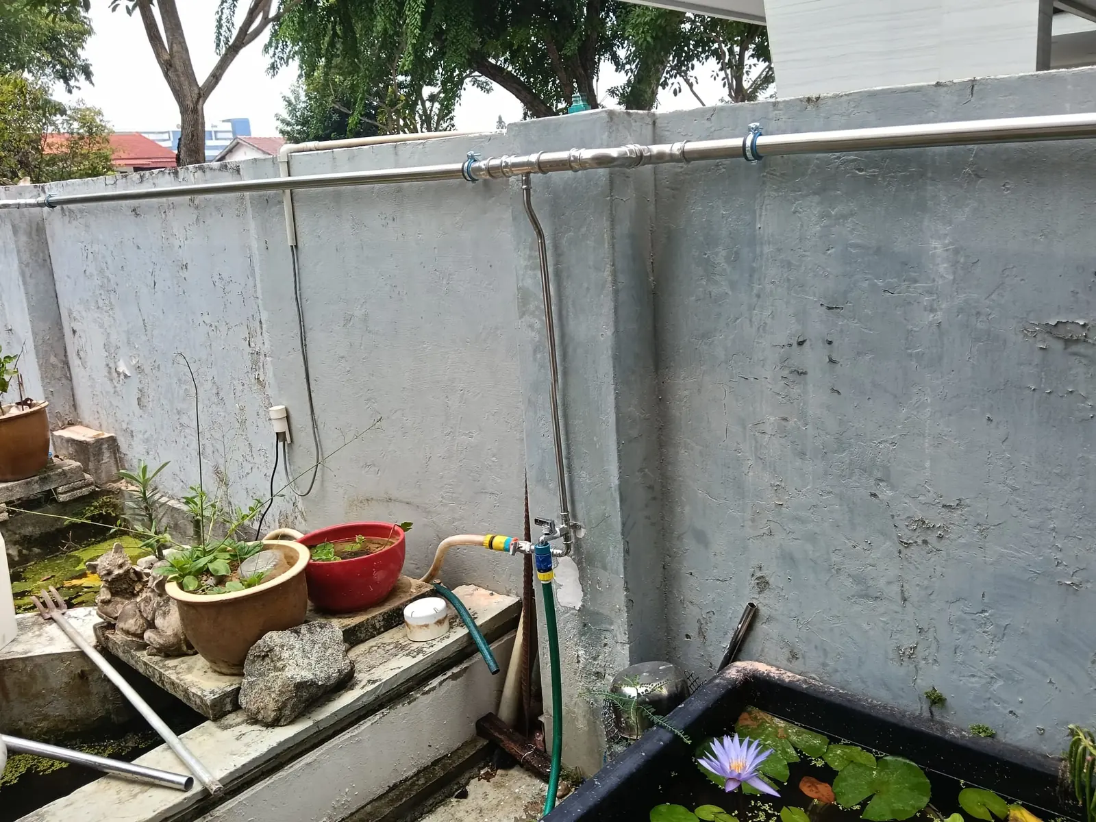 External water pipe installation for a residential property in Singapore