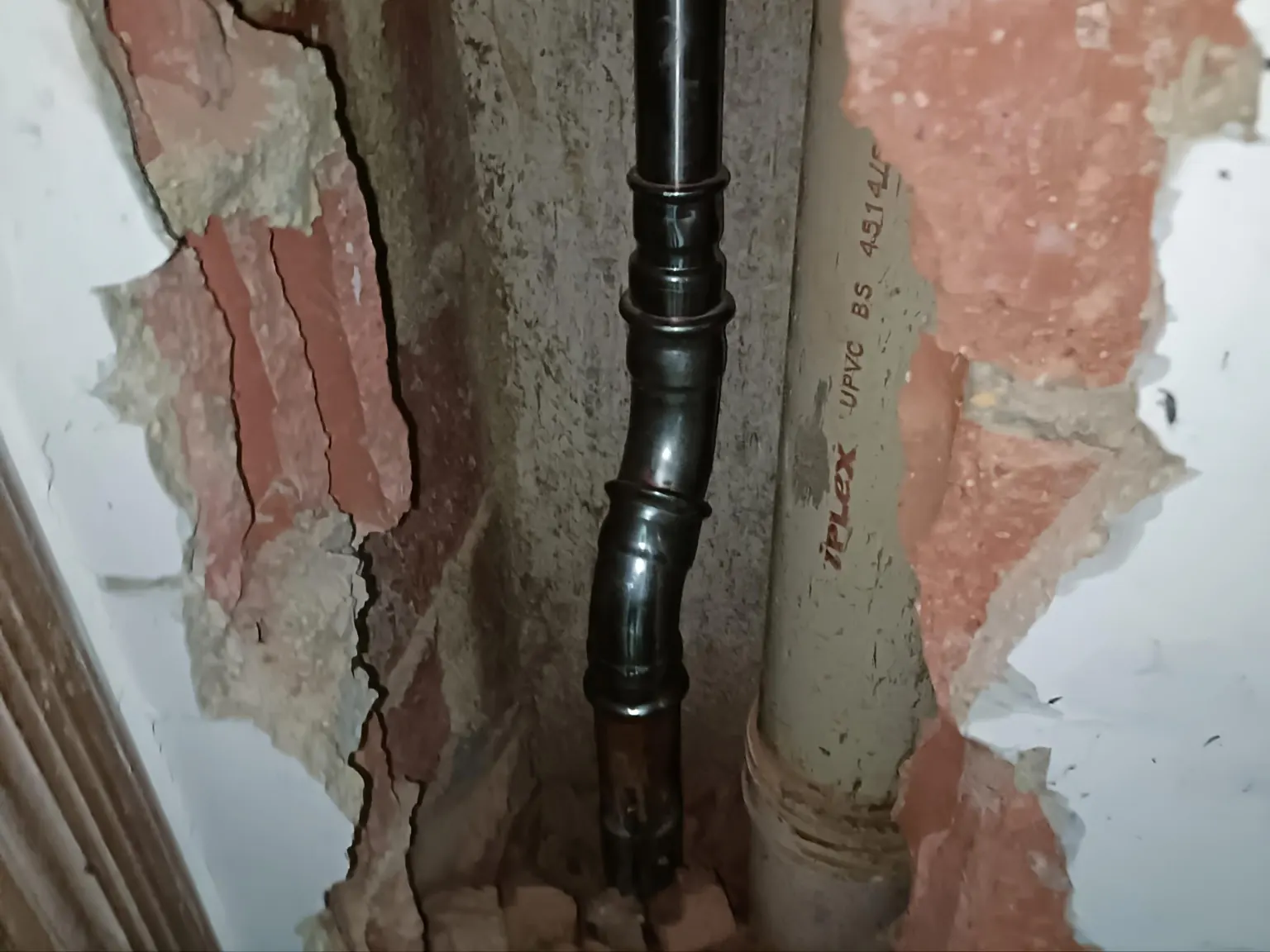 concealed-water-pipe-repair-singapore Concealed water pipe repair inside a wall in Singapore